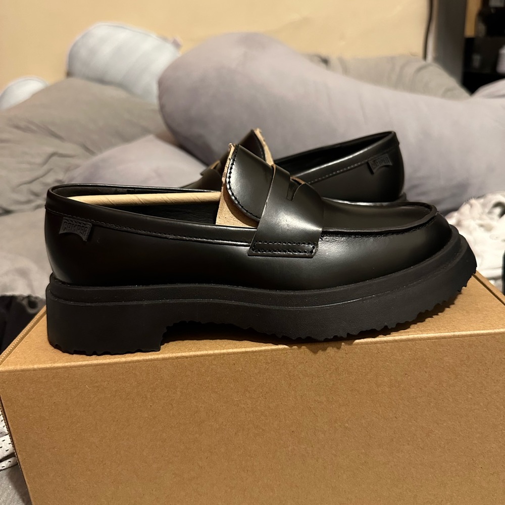 Camper Walden Black Leather Loafers for Womensi
